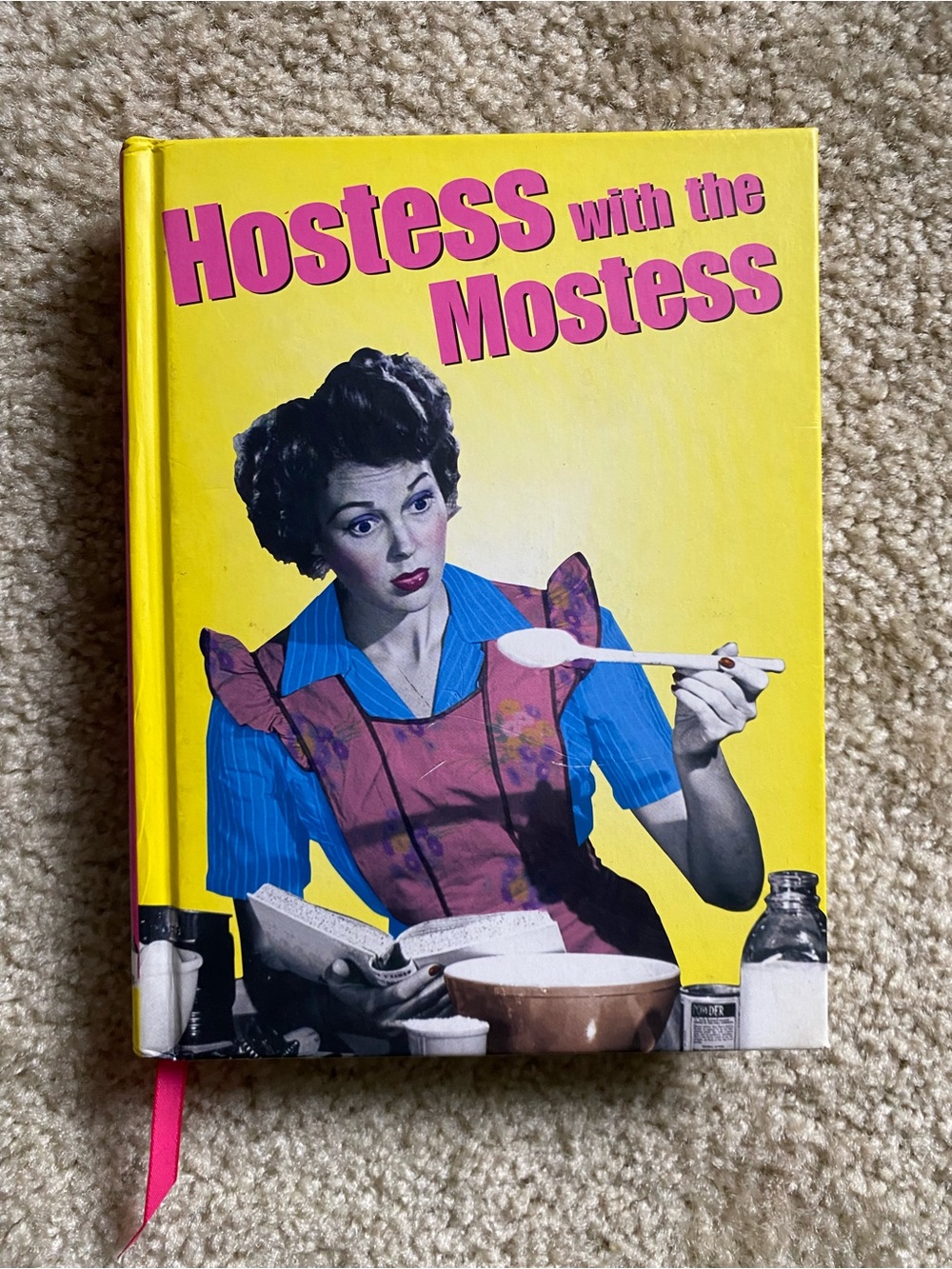 Hostess with the Mostess food, journal recipe book- Yellow & Pink Cover